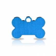 kleine blauwe dierenpenning botje graveren personaliseren
