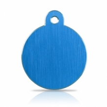 grote blauwe dierenpenning rond graveren personaliseren