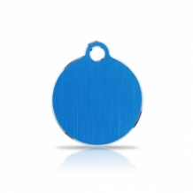 kleine blauwe dierenpenning rond graveren personaliseren