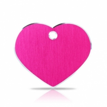 grote roze dierenpenning hart graveren personaliseren