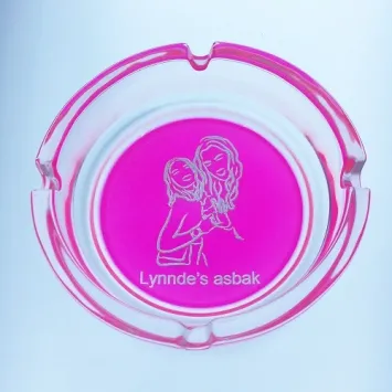 Ronde Glazen Asbak 11cm Roze
