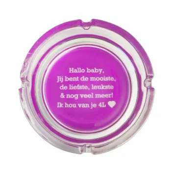Ronde Glazen Asbak 11cm Paars