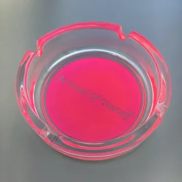 Ronde Glazen Asbak 11cm Roze