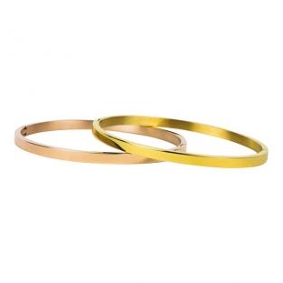 RVS Slavenarmband 4mm Goud / Rosegoud