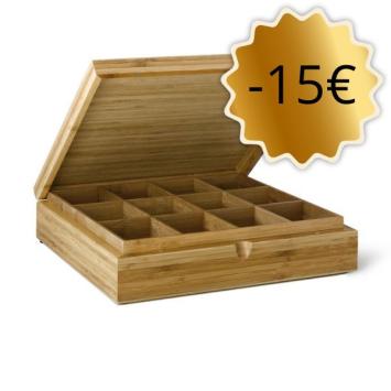 Theedoos 12-Vaks Bamboe Graveren / Personaliseren