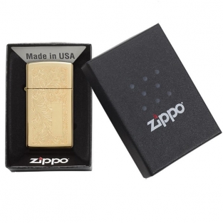 Zippo Benzine Aansteker Slim brass venetian graveren personaliseren