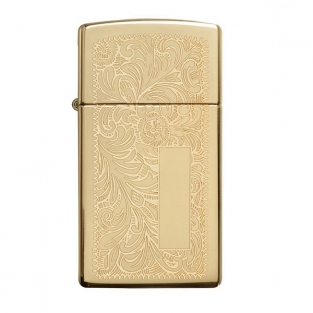 Zippo Benzine Aansteker Slim brass venetian graveren personaliseren