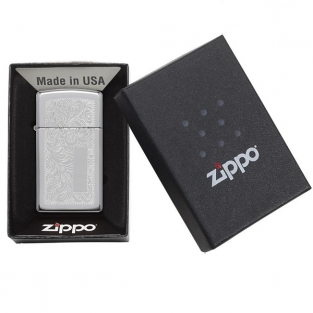 Zippo Benzine Aansteker Slim chrome venetian graveren personaliseren