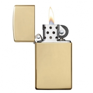 Zippo Benzine Aansteker slim brushed chrome graveren personaliseren