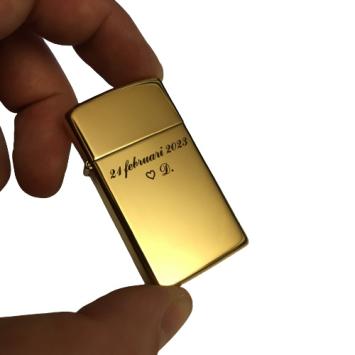 Zippo Benzine Aansteker Slim High Polish Brass